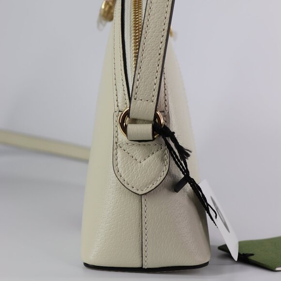 *NEW* Gucci Ophidia Dome Sherry Leather Web Stripe Cream White - Picture 8 of 14